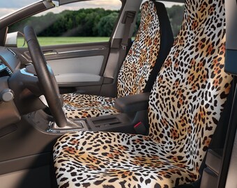 thumbnail image 2 of BDK Leopard Print Car Seat Covers – Full Set Gray – Cute Animal Pattern For Women 2 of 4