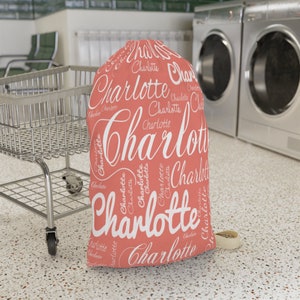 Custom Name Laundry Bag, Personalized College Dorm Laundry Bag, Summer Camp Bag, Laundry Bag Gift for Students, High School Graduation Gift