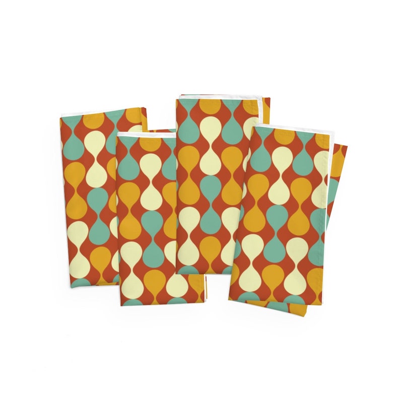 Cloth Napkins in Mid Century Modern Geometric Hourglass - Thumbnail 2