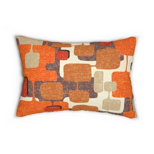Retro Geometric Mid Century Modern Lumbar Pillow, Mid Mod Vintage Atomic Age Decor image 5