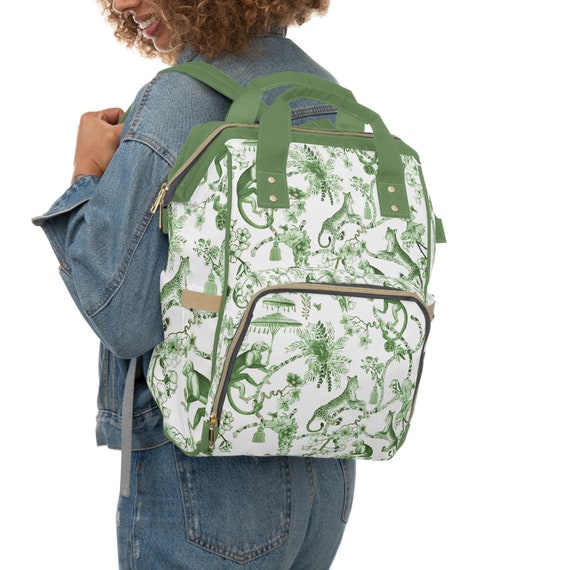 Floral Green and White Chinoiserie Jungle Multifunctional 
