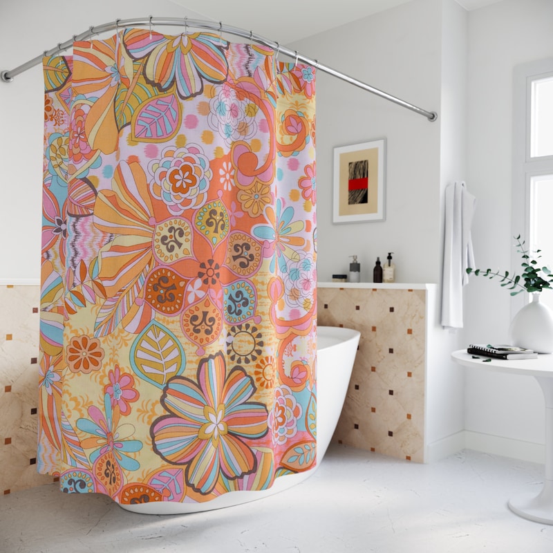 70s Shower Curtain - Etsy