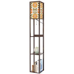 Scandinavian Modern Danish Floral Shelf Floor Lamp, Mid Century Bookcase Light Bild 5