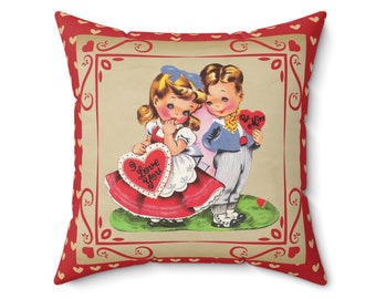 Funda de almohada Vintage de San Valentín, fundas de cojines de corazones románticos Retro para niño y niña, regalo de decoración del hogar de San Valentín