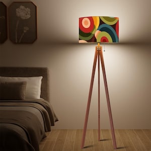 Retro Groovy Orbs Tripod Floor Lamp, Mid Century Modern Abstract Lighting, 70s MCM Lamp, Vintage Psychedelic Accent Light