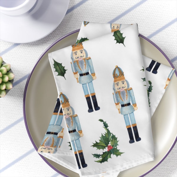Blue Nutcracker Set of 4 Cloth Napkins