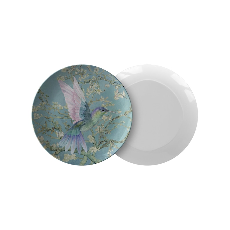 Hummingbird in Almond Blossoms Dinnerware, Floral Dinner Plates ...