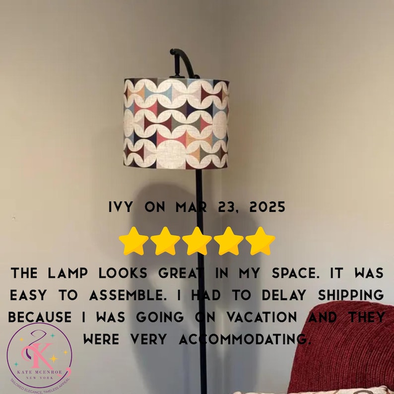 Lámpara de pie de arco moderna escandinava, diseño geométrico retro de los años 60, iluminación de acento moderna de mediados de siglo, decoración del hogar de estilo nórdico. imagen 5