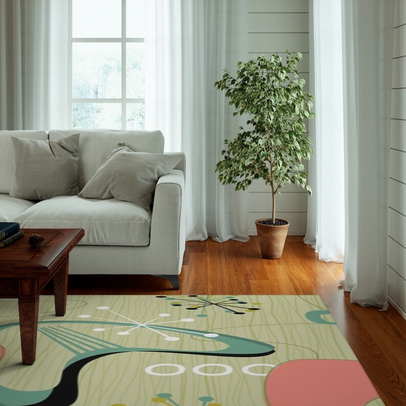 Atomic Fallout Rug Atomic Boomerang Mid Century Modern Area Rug - Etsy