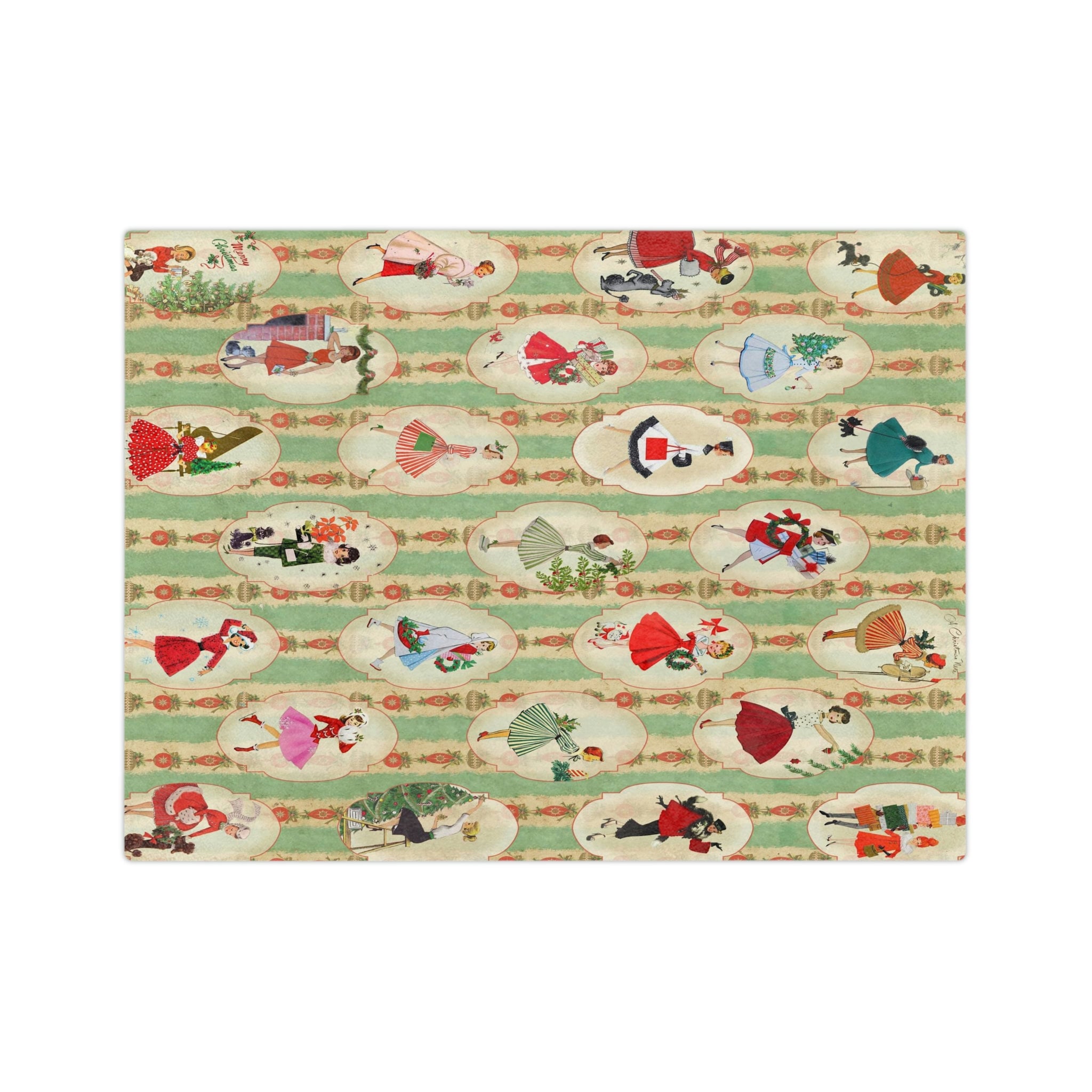 Vintage 1950s Mid Century Modern Retro Green, Red, Women, Ladies ...