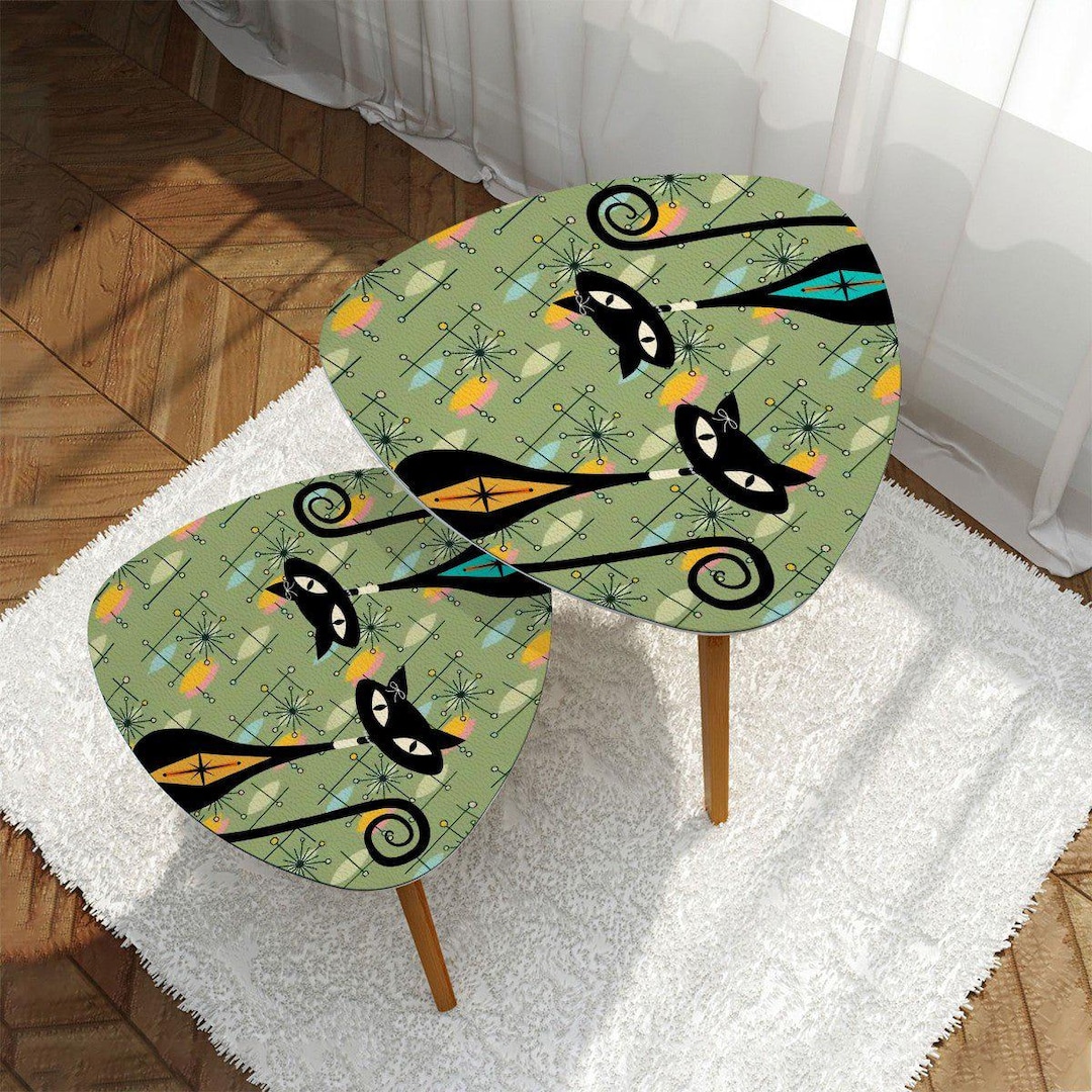 Atomic Cat Nesting Tables: Mid Century Modern Sputnik Accent Set - Etsy
