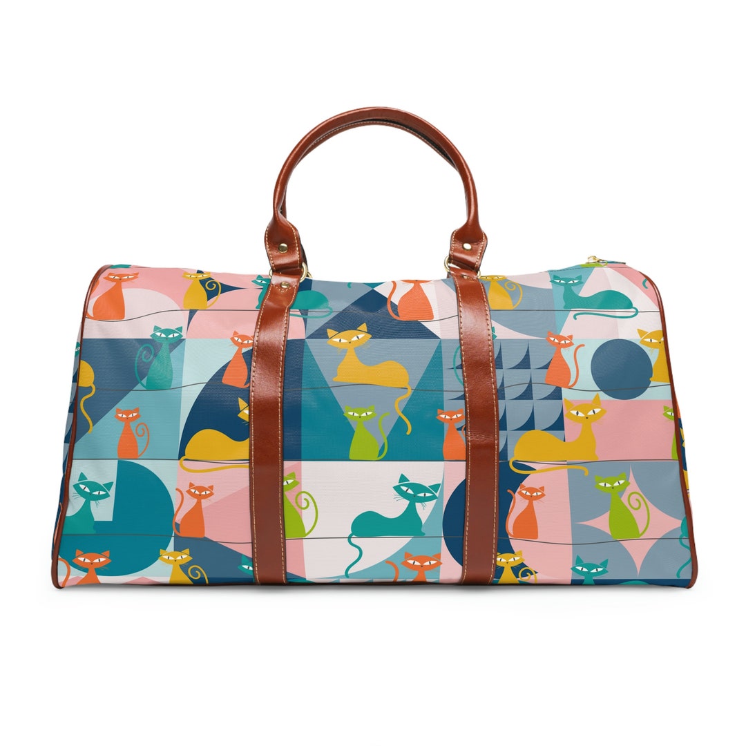 Retro Atomic Kitties Travel Bag Mid Century Modern Kitschy Etsy