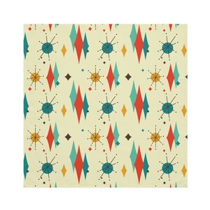 Franciscan Diamond Starburst Cloth Napkins, Set of 4, Mid Century Modern Retro Atomic Table Linens, MCM Dining Decor image 4