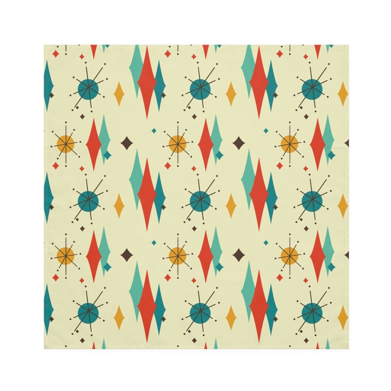 Franciscan Diamond Starburst Cloth Napkins, Set of 4, Mid Century Modern Retro Atomic Table Linens, MCM Dining Decor image 4