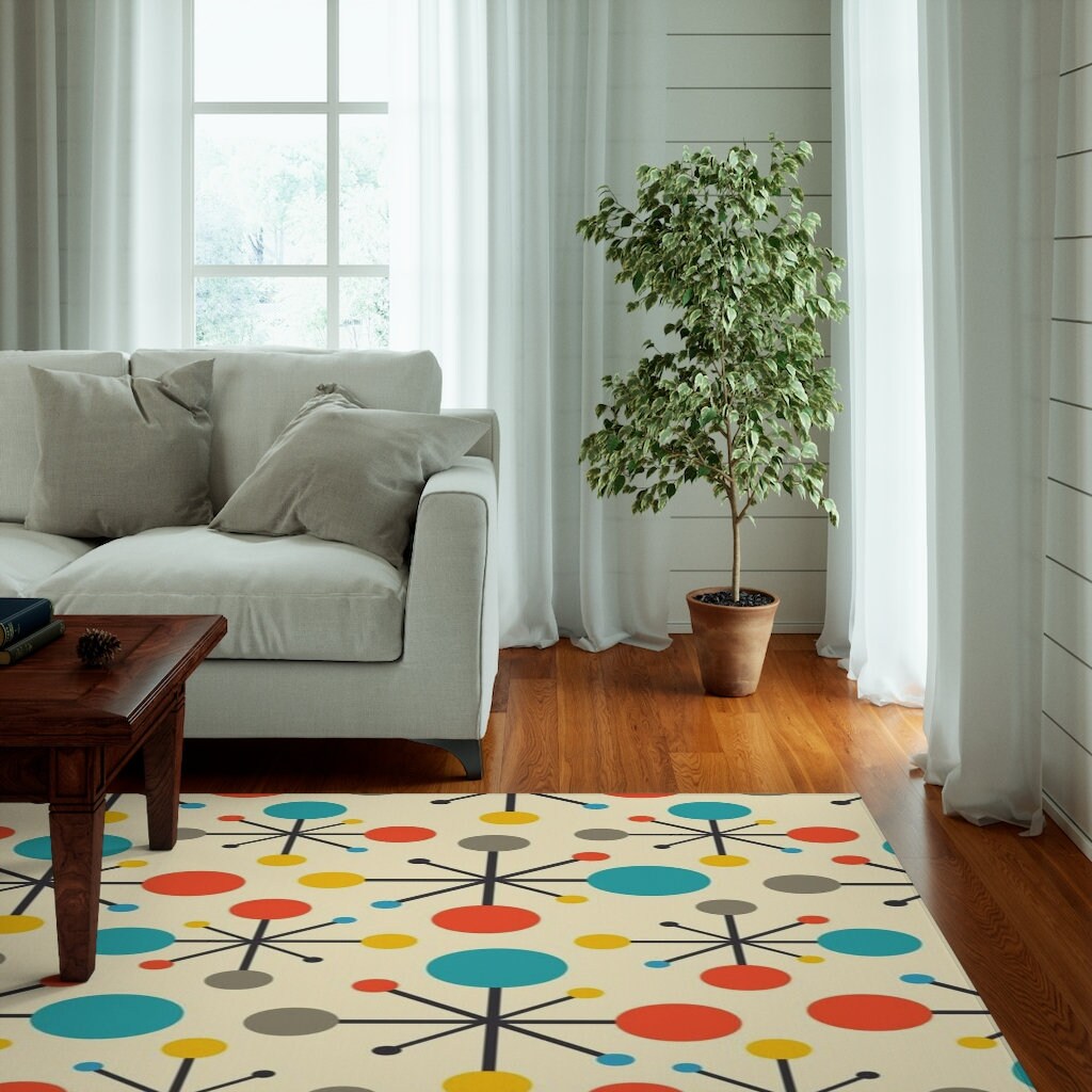 50s Mid Century Modern Atomic Retro Area Rugs - Etsy