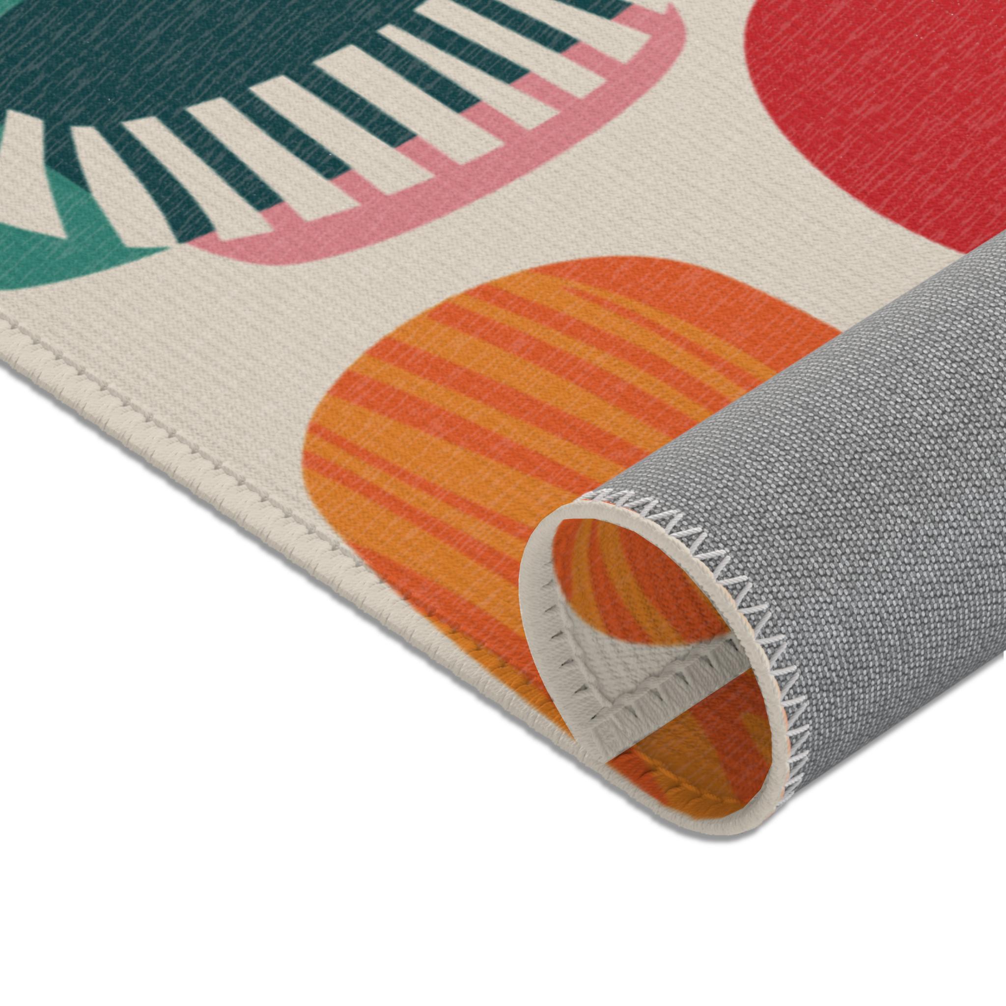 1950s Mid Century Modern Amoeba Area Rug, Retro Geometric Abstract ...