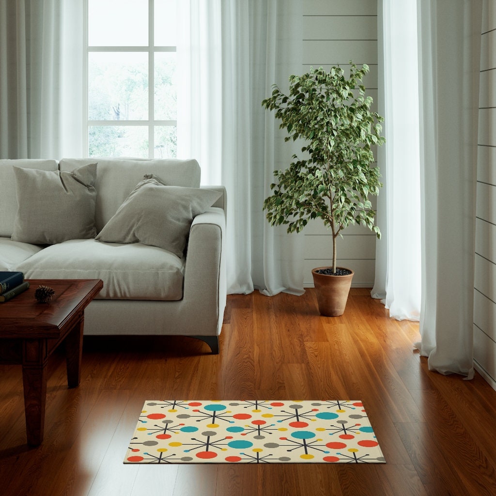 50s Mid Century Modern Atomic Retro Area Rugs - Etsy