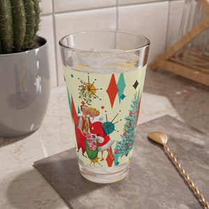 Franciscan Diamond Starburst Retro Vintage 50s Kitsch Cartão de Natal Arte Vidraria, MCM Barware, Coquetel, Copo para Beber
