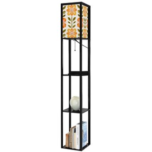 Scandinavian Modern Danish Floral Shelf Floor Lamp, Mid Century Bookcase Light Bild 10