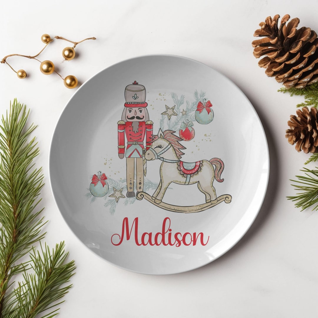 Personalized Nutcracker Plate, Custom Kid's Christmas Dinner Plate