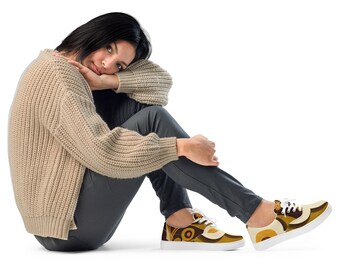 Sneaker da donna, estive, eleganti, scarpe da ginnastica, con motivo floreale, ammortizzazione, per il fitness, con ammortizzazione, scarpe da corsa, per il tempo libero, bianco, 39 EU