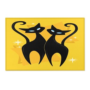 EMPIRE Mystic Cat Area Rug — Blue Galaxy Feline Decor main image 1