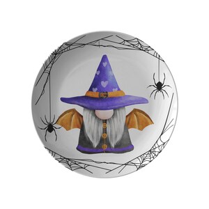Halloween Gnome Plate, Custom Halloween Decor, Trick or Treat Plates, Gnome Party Plate, Halloween Fall Party Decor, Fun Halloween Kids Gift