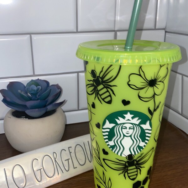 Wild Bee Flower Green Starbucks Sunlight Activated Color-Change cup