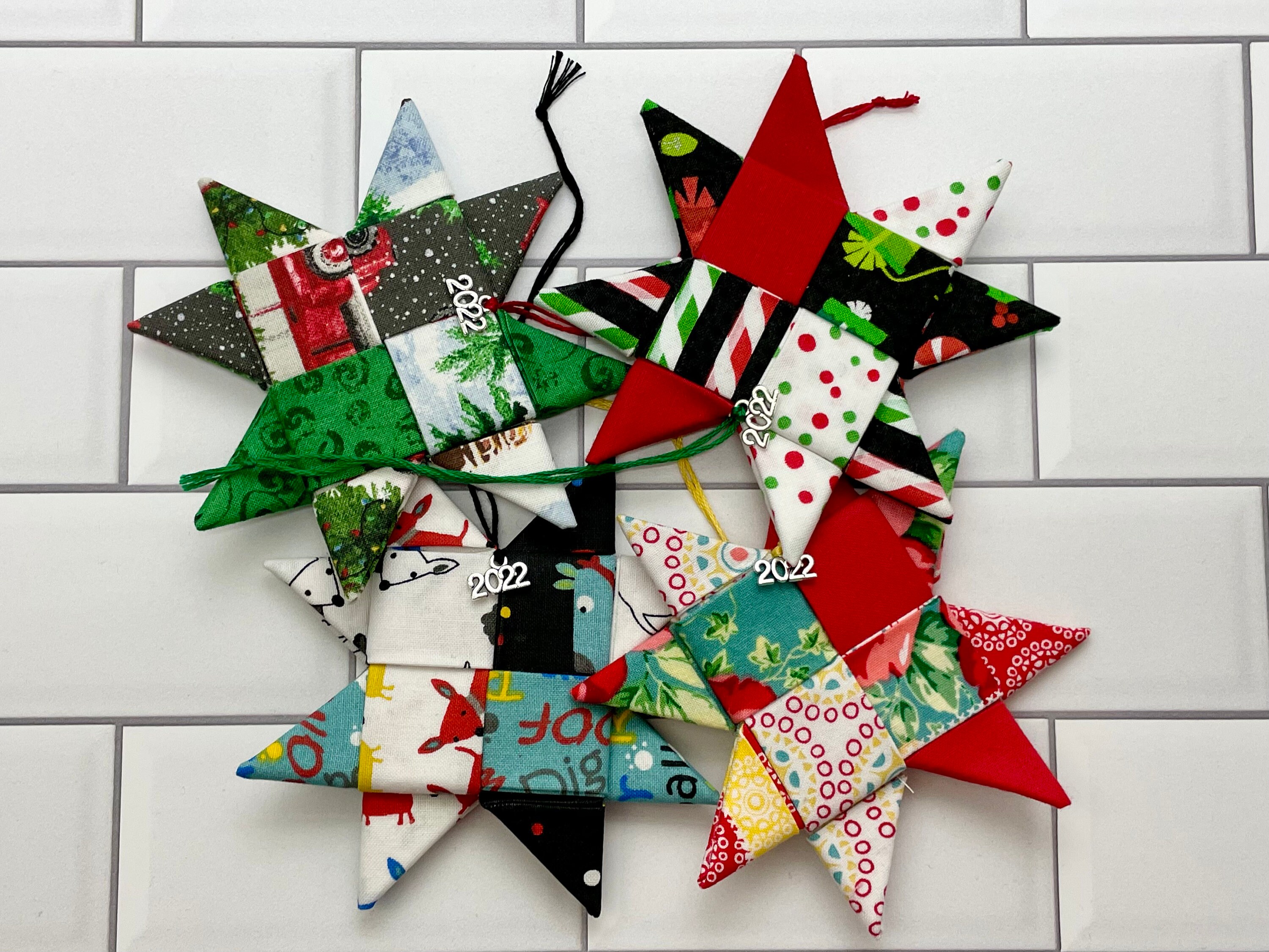 Fabric Star Ornaments Etsy