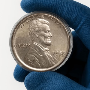 1955 Double Die Lincoln Cent Coin | Mint Error Penny for Collectors | Valuable Old Reproduction Gift for Numismatists