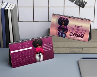 Curvy Confident Crowned Desktop Calendar 2026