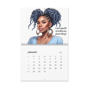 Black Woman, Affirmation Calendar for African American Women | Black Woman Desk, Wall Calendars (2024)