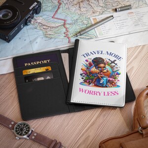 Passport Cover, Black Woman Travel More Worry Less, African American Passport Holder, Wanderlust Gift, Travel Accessories, Travel Gift Idea,