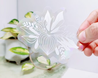 Premium Suncatchers - Tropical Leaves Sticker | Rainbow Stickers | Window Stickers