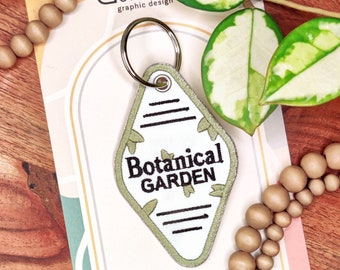Botanical Garden Embroidered Hotel Key Keychain | There Are Like A Lot Of Plants In Here