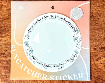 Memorial Suncatcher Sticker - Rainbow Bridge, Forget-Me-Not Flowers