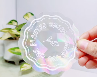 Premium Suncatchers - Grow Where You Are Planted Sticker | Rainbow Stickers | Window Stickers