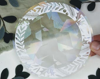 Premium Suncatchers - Holiday Wreath Sticker | Rainbow Stickers | Window Stickers