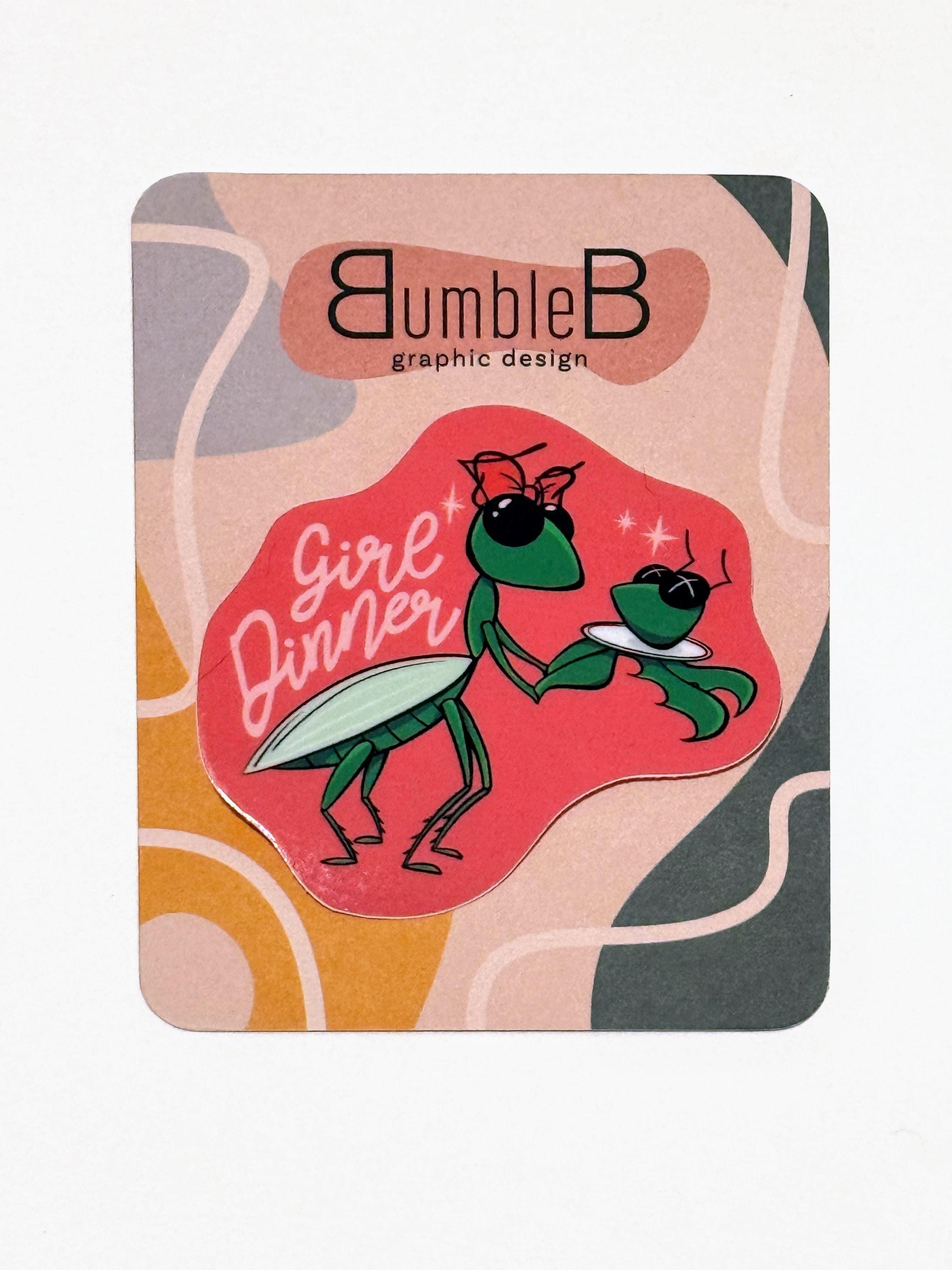 Girl Dinner Praying Mantis Sticker: Waterproof Vinyl Decal - Etsy