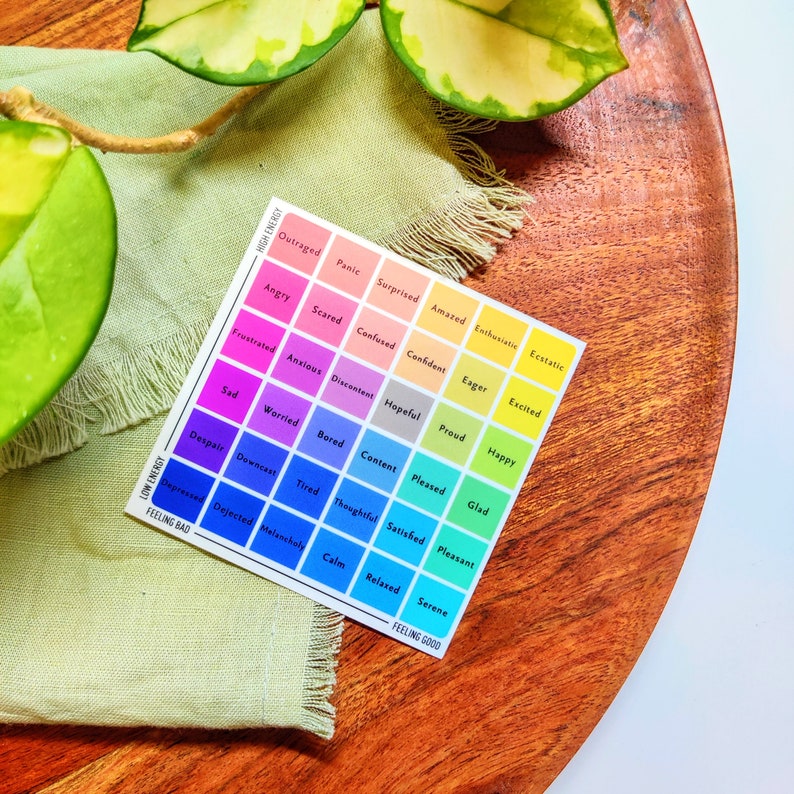 Mental Health Vinyl Sticker: Emotion Wheel, Laptop, Water Bottle Bild 6