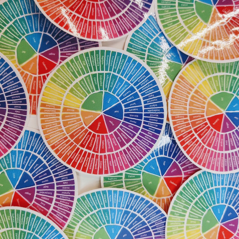 Mental Health Vinyl Sticker: Emotion Wheel, Laptop, Water Bottle Bild 4
