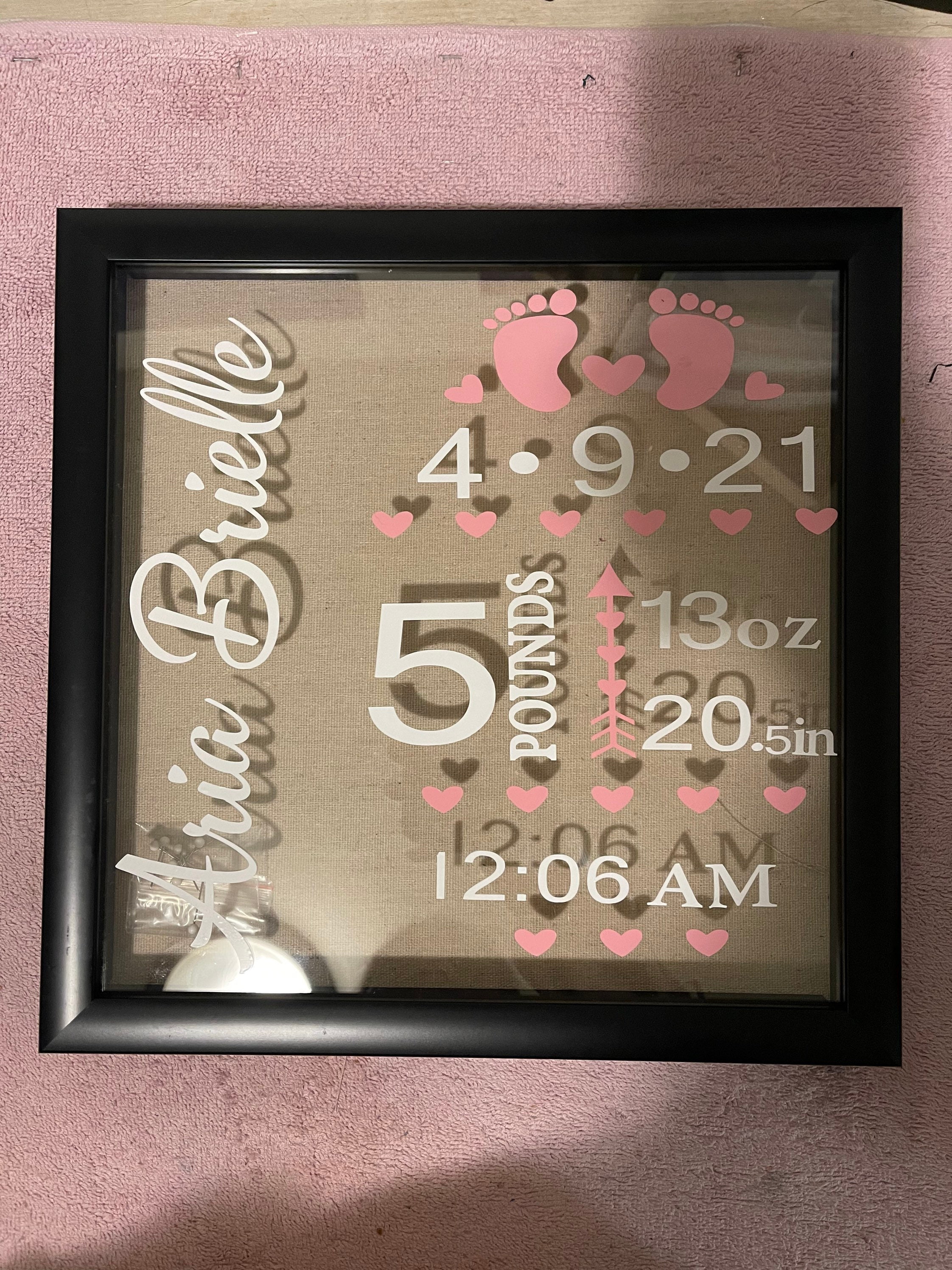 Baby Keepsake Shadow Box con estadísticas de bebé Etsy España