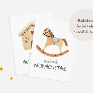 2er Set Aquarell Weihnachtskarten, Digitaler Download, Weihnachten *Digitales Produkt*