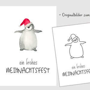 Weihnachtskarten Vorlagen für Aquarell, Vorlagenpaket, Aquarellmalerei, Weihnachten, Motiv-Vorlagen, Digitaler Download, Digitales Produkt, Bild 3