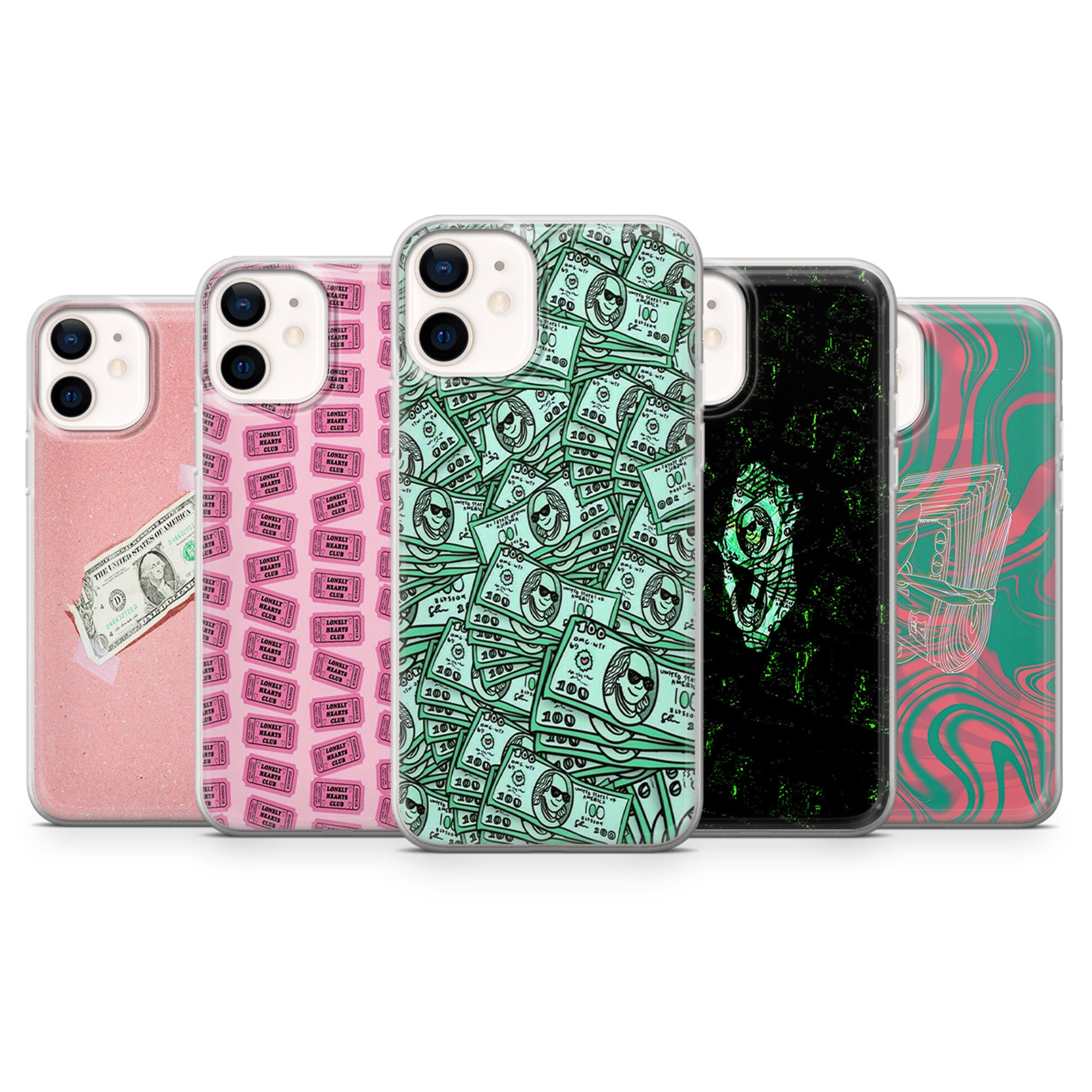 Phone case with money. Money silicone Iphone case Fits for Etsy