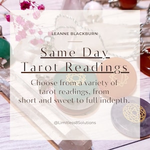 Same Day Tarot Readings, Psychic tarot predictions, Indepth Guidance, General Future Predictions, Spiritual Soul Guidance