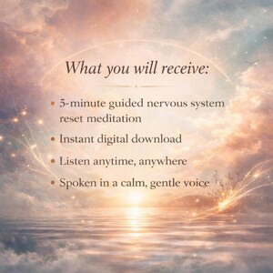 5-Minute Nervous System Reset Meditation, Calm Anxiety, Guided Audio (Digital Download) image 4