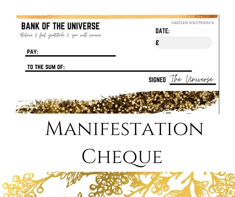 Printable Manifestation Cheque Universal Check Abundance - Etsy UK