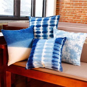 Tie Dye Cushions, Indigo Pillow Decorative, Pillow case, DIY Cushion, Indigo Cushion, Indigo Pillow, 100% Cotton Shibori Pillowcase