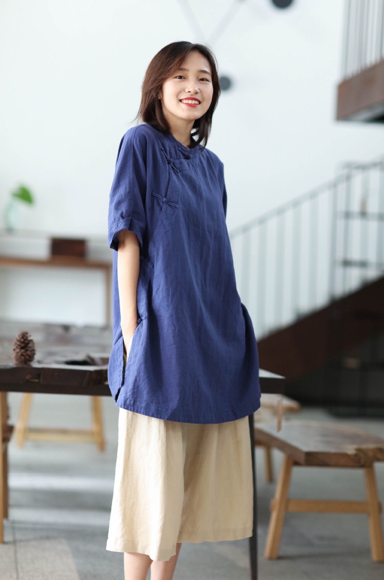 Modified Chinese Long Shirt Hanfu Dress Cheongsam Top Hanfu - Etsy